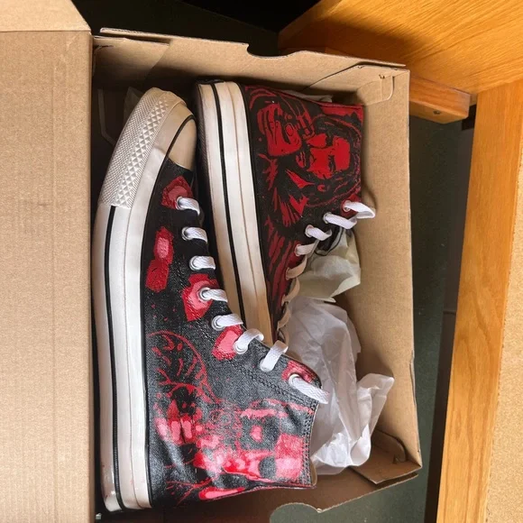 CUSTOM Keanu Reeves John Wick x Neo Matrix Converse Chuck 70 High Size 11.5 - Picture 4 of 9